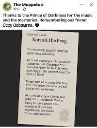 Ozzy Osbourne: жабокът Kermit с почит към звездата 